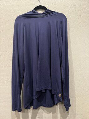 Reebok Navy Long Sleeve Wrap Top Size 2X